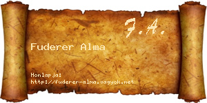 Fuderer Alma névjegykártya
